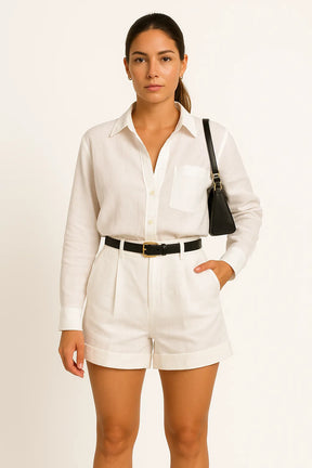 Linen Shirt & Shorts Set Sophia
