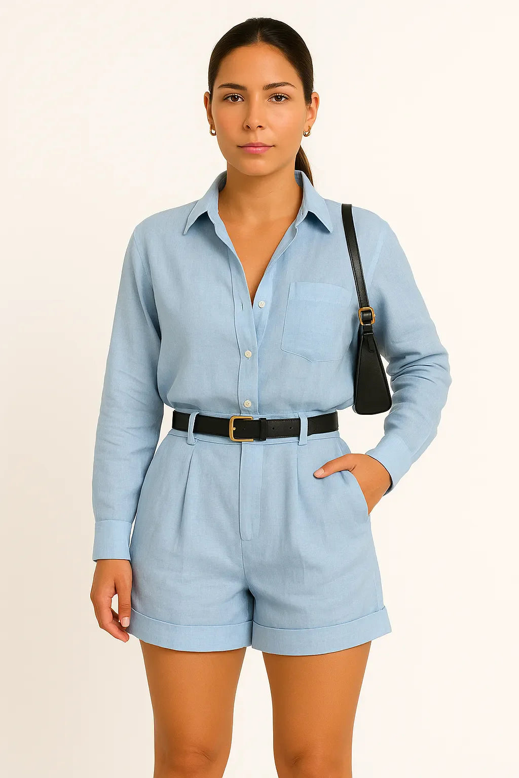 Linen Shirt & Shorts Set Sophia
