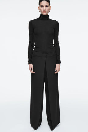 Regular Wrap Front Straight Leg Trousers
