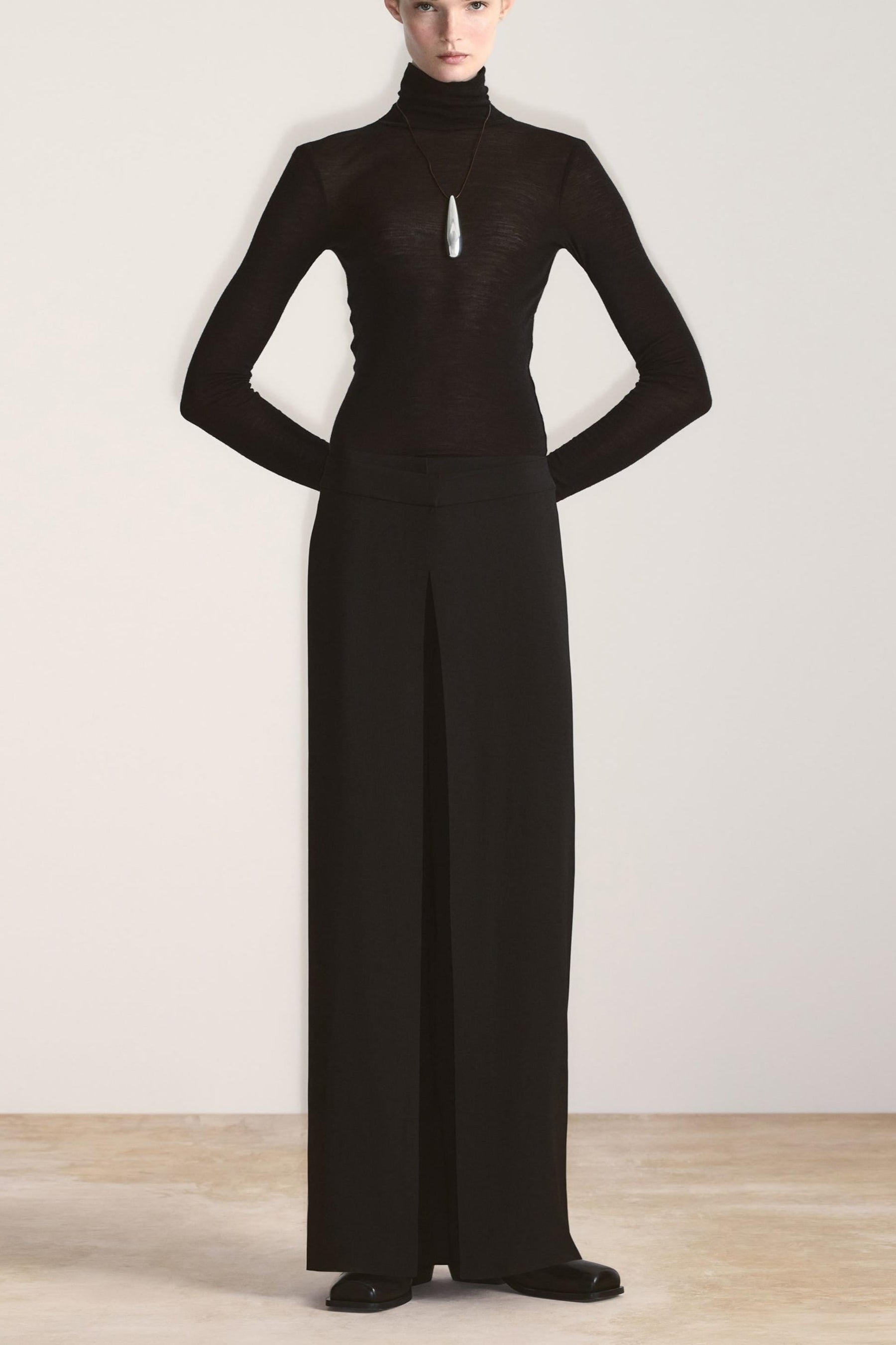 Regular Wrap Front Straight Leg Trousers
