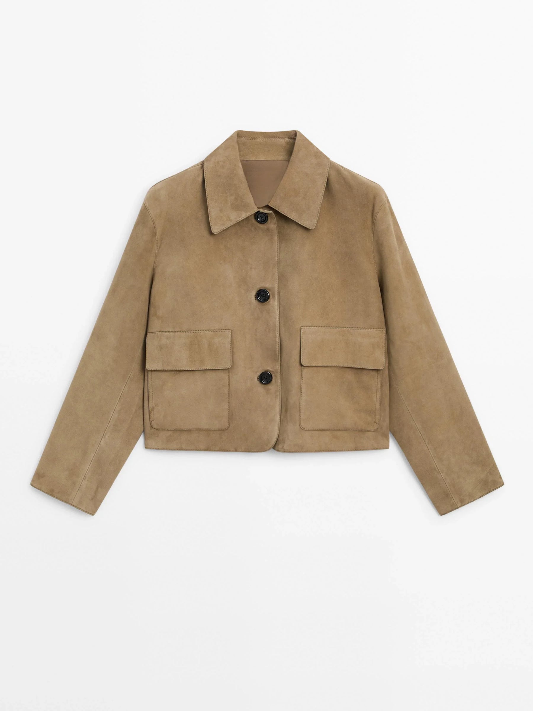 Split Suede Leather Jacket With Pocket