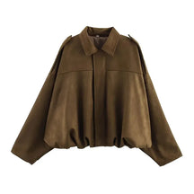 Vintage Suede Bomber Jacket Olivia