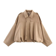 Vintage Suede Bomber Jacket Olivia