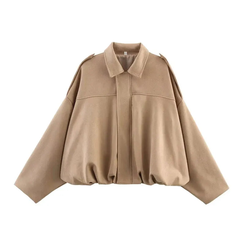 Vintage Suede Bomber Jacket Olivia