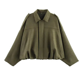 Vintage Suede Bomber Jacket Olivia