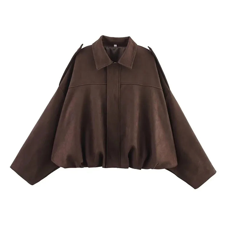 Vintage Suede Bomber Jacket Olivia