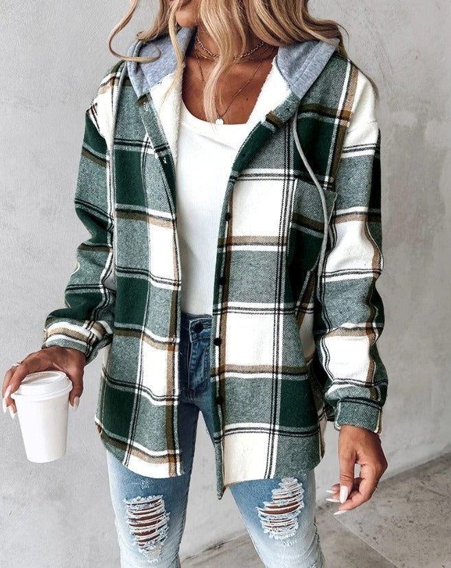 Hooded Check Shacket