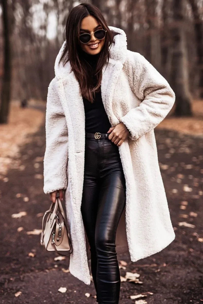 Longline Hooded Teddy Coat