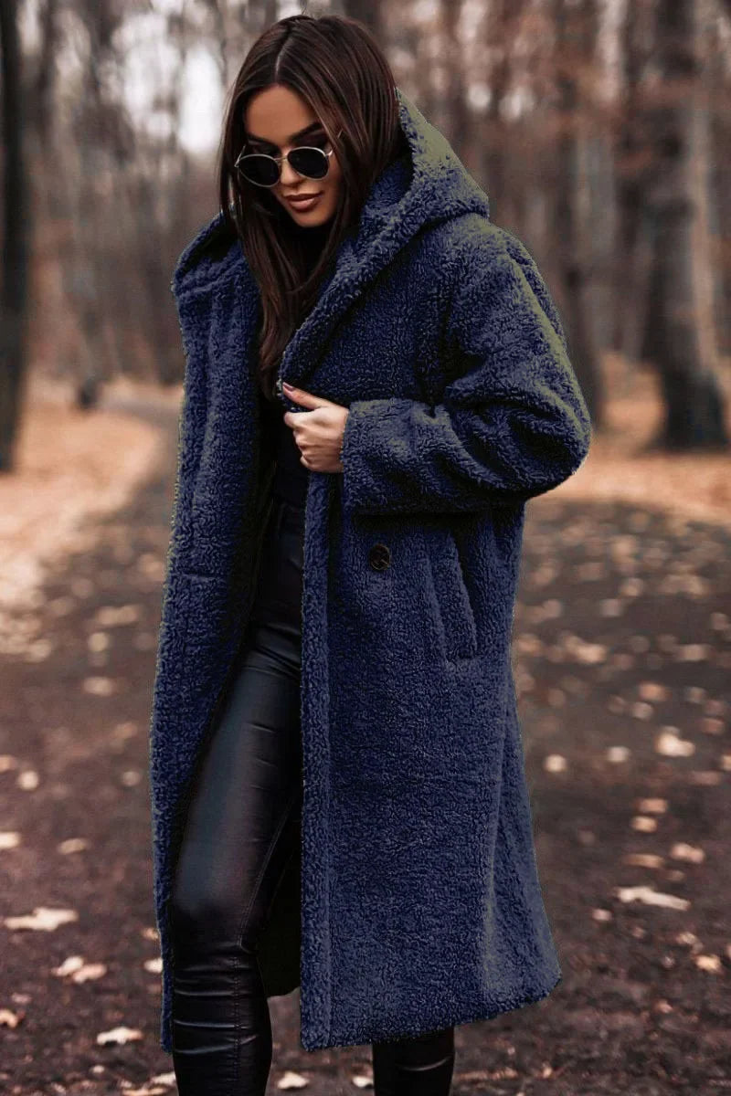 Longline Hooded Teddy Coat