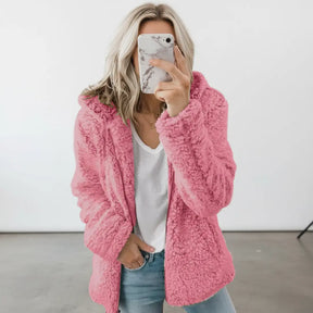 Longline Hooded Teddy Jacket