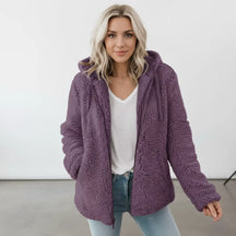 Longline Hooded Teddy Jacket