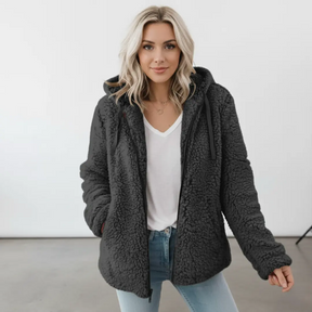 Longline Hooded Teddy Jacket