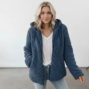 Longline Hooded Teddy Jacket