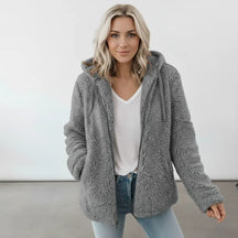 Longline Hooded Teddy Jacket