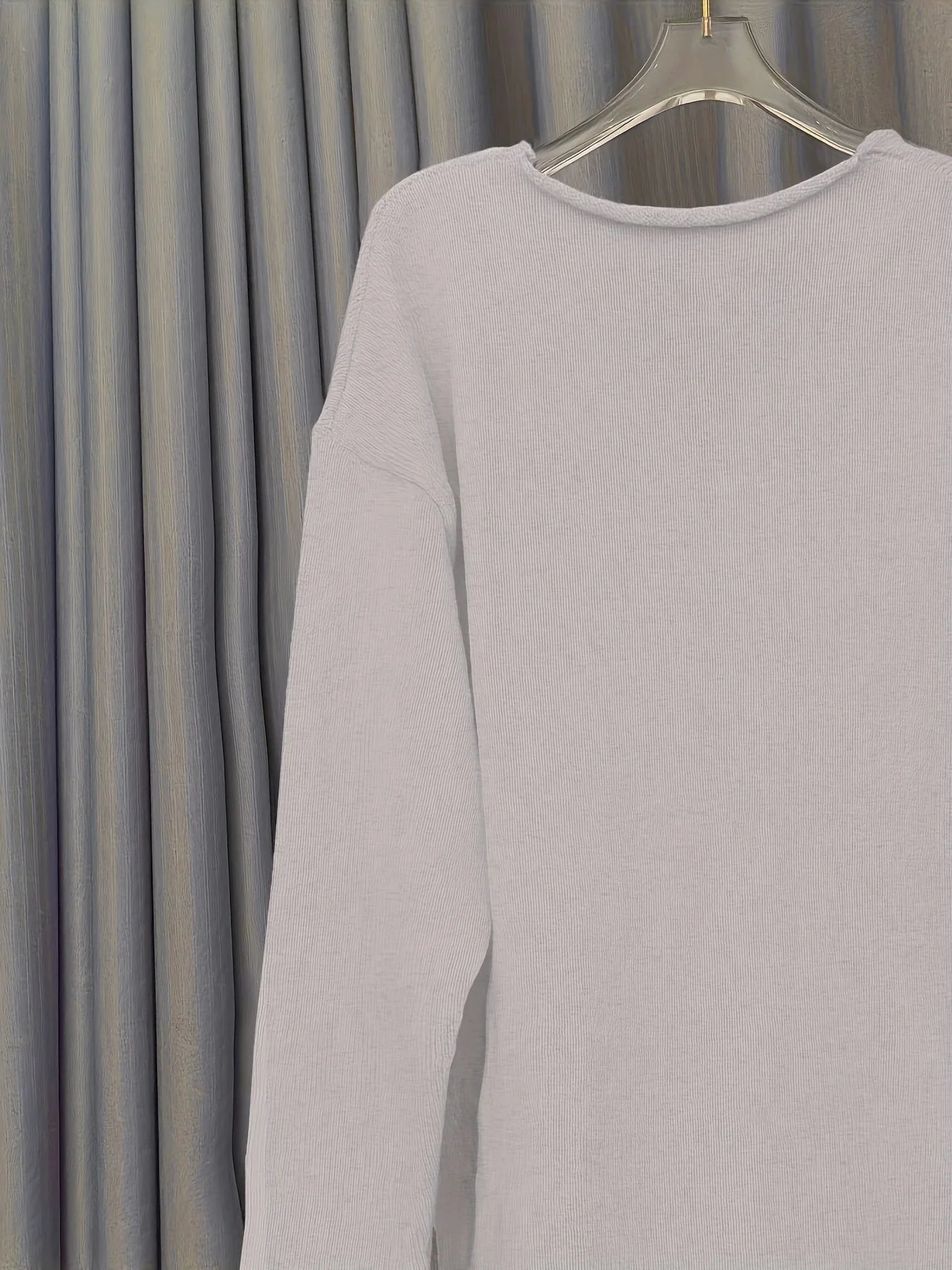 Oversized V-Neck Slogan Jumper