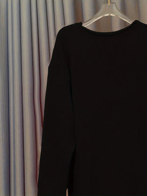 Oversized V-Neck Slogan Jumper