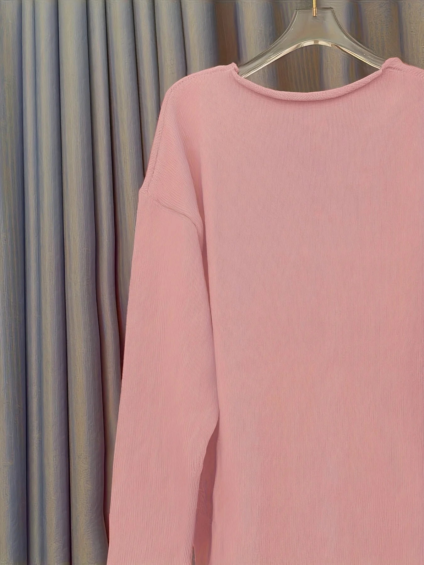 Oversized V-Neck Slogan Jumper