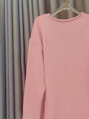 Oversized V-Neck Slogan Jumper